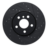 R1 Concepts 16-24 Mini Cooper (Excl Clubman) Front Right Drilled & Slotted Black Brake Rotor by R1 Concepts RNC-633-32018R