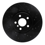 R1 Concepts 15-19 Mini Cooper Countryman Front Right Drilled & Slotted Black Brake Rotor by R1 Concepts RNC-633-32019R