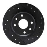 R1 Concepts 90-93 Asuna SUNFIRE Rear Right Drilled & Slotted Black Brake Rotor by R1 Concepts RNC-633-37003R