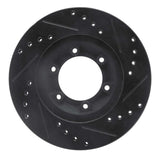 R1 Concepts 84-87 Isuzu Pickup Front Left Drilled & Slotted Black Brake Rotor