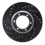 R1 Concepts 84-87 Isuzu Pickup Front Left Drilled & Slotted Black Brake Rotor