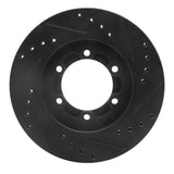 R1 Concepts 86-06 Chevrolet Luv Pickup (Mexico) Front Left Drilled & Slotted Black Brake Rotor by R1 Concepts RNC-633-37007L