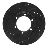 R1 Concepts 86-06 Chevrolet Luv Pickup (Mexico) Front Left Drilled & Slotted Black Brake Rotor by R1 Concepts RNC-633-37007L