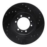 R1 Concepts 92-02 Acura SLX Front Left Drilled & Slotted Black Brake Rotor by R1 Concepts RNC-633-37008L