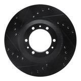 R1 Concepts 92-02 Acura SLX Front Left Drilled & Slotted Black Brake Rotor by R1 Concepts RNC-633-37008L