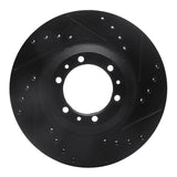 R1 Concepts 92-02 Acura SLX Front Right Drilled & Slotted Black Brake Rotor