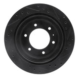 R1 Concepts 92-04 Acura SLX Rear Left Drilled & Slotted Black Brake Rotor by R1 Concepts RNC-633-37009L