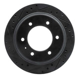 R1 Concepts 92-04 Acura SLX Rear Left Drilled & Slotted Black Brake Rotor by R1 Concepts RNC-633-37009L