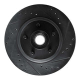 R1 Concepts 69-73 Chrysler 300 Front Right Drilled & Slotted Black Brake Rotor