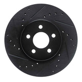 R1 Concepts 89-95 Chrysler LeBaron Front Left Drilled & Slotted Black Brake Rotor