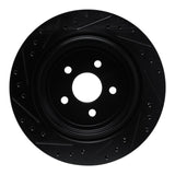 R1 Concepts 89-95 Chrysler LeBaron Rear Right Drilled & Slotted Black Brake Rotor