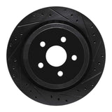 R1 Concepts 89-95 Chrysler LeBaron Rear Right Drilled & Slotted Black Brake Rotor