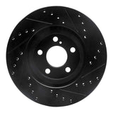 R1 Concepts 01-10 Chrysler PT Cruiser Front Left Drilled & Slotted Black Brake Rotor