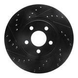 R1 Concepts 01-10 Chrysler PT Cruiser Front Left Drilled & Slotted Black Brake Rotor