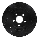 R1 Concepts 05-23 Chrysler 300 Front Left Drilled & Slotted Black Brake Rotor by R1 Concepts RNC-633-39015L