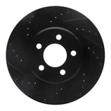 R1 Concepts 05-23 Chrysler 300 Front Left Drilled & Slotted Black Brake Rotor by R1 Concepts RNC-633-39015L