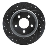 R1 Concepts 05-23 Chrysler 300 Rear Left Drilled & Slotted Black Brake Rotor by R1 Concepts RNC-633-39016L