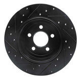 R1 Concepts 05-23 Chrysler 300 Rear Right Drilled & Slotted Black Brake Rotor by R1 Concepts RNC-633-39016R