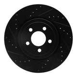 R1 Concepts 09-23 Dodge Challenger Front Left Drilled & Slotted Black Brake Rotor by R1 Concepts RNC-633-39017L