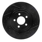 R1 Concepts 09-23 Dodge Challenger Front Right Drilled & Slotted Black Brake Rotor by R1 Concepts RNC-633-39017R