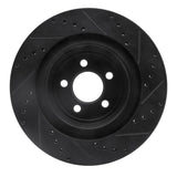 R1 Concepts 06-23 Dodge Charger Rear Left Drilled & Slotted Black Brake Rotor by R1 Concepts RNC-633-39021L