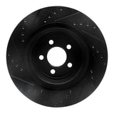 R1 Concepts 06-23 Dodge Charger Rear Right Drilled & Slotted Black Brake Rotor by R1 Concepts RNC-633-39021R