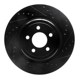 R1 Concepts 06-23 Dodge Charger Rear Right Drilled & Slotted Black Brake Rotor by R1 Concepts RNC-633-39021R