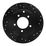 R1 Concepts 07-17 Chrysler Sebring Rear Right Drilled & Slotted Black Brake Rotor by R1 Concepts RNC-633-39024R