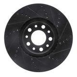 R1 Concepts 2013-2023 Chrysler 200 Front Left Drilled & Slotted Black Brake Rotor by R1 Concepts RNC-633-39025L