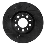 R1 Concepts 2013-2023 Chrysler 200 Front Left Drilled & Slotted Black Brake Rotor by R1 Concepts RNC-633-39025L