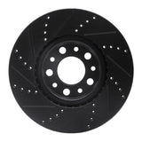 R1 Concepts 2013-2023 Chrysler 200 Front Right Drilled & Slotted Black Brake Rotor by R1 Concepts RNC-633-39025R