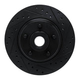 R1 Concepts 74-84 Chrysler Imperial Front Right Drilled & Slotted Black Brake Rotor