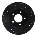R1 Concepts 04-08 Chrysler Pacifica Rear Left Drilled & Slotted Black Brake Rotor by R1 Concepts RNC-633-39028L