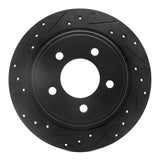 R1 Concepts 04-08 Chrysler Pacifica Rear Left Drilled & Slotted Black Brake Rotor by R1 Concepts RNC-633-39028L