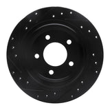 R1 Concepts 04-08 Chrysler Pacifica Rear Right Drilled & Slotted Black Brake Rotor by R1 Concepts RNC-633-39028R