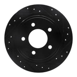R1 Concepts 04-08 Chrysler Pacifica Rear Right Drilled & Slotted Black Brake Rotor by R1 Concepts RNC-633-39028R