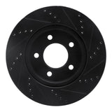 R1 Concepts 04-08 Chrysler Pacifica Front Left Drilled & Slotted Black Brake Rotor