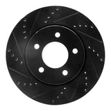 R1 Concepts 04-08 Chrysler Pacifica Front Left Drilled & Slotted Black Brake Rotor