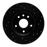 R1 Concepts 17-25 Chrysler Grand Caravan Rear Left Drilled & Slotted Black Brake Rotor by R1 Concepts RNC-633-39030L