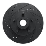 R1 Concepts 70-72 Dodge Challenger Front Left Drilled & Slotted Black Brake Rotor by R1 Concepts RNC-633-40005L