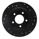 R1 Concepts 93-04 Chrysler 300M Rear Left Drilled & Slotted Black Brake Rotor by R1 Concepts RNC-633-40012L