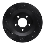 R1 Concepts 99-04 Chrysler 300M Front Right Drilled & Slotted Black Brake Rotor