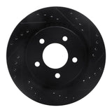R1 Concepts 99-04 Chrysler 300M Front Right Drilled & Slotted Black Brake Rotor