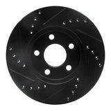 R1 Concepts 00-05 Chrysler Neon Front Right Drilled & Slotted Black Brake Rotor