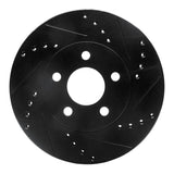 R1 Concepts 00-05 Chrysler Neon Front Right Drilled & Slotted Black Brake Rotor