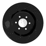 R1 Concepts 2003-2017 Dodge Viper Front Left Drilled & Slotted Black Brake Rotor by R1 Concepts RNC-633-40022L