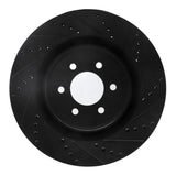 R1 Concepts 2003-2017 Dodge Viper Front Right Drilled & Slotted Black Brake Rotor