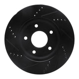 R1 Concepts 07-17 Dodge CALIBER Front Right Drilled & Slotted Black Brake Rotor by R1 Concepts RNC-633-40024R