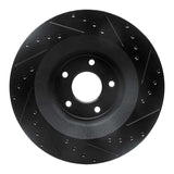 R1 Concepts 08-14 Chrysler 200 Front Left Drilled & Slotted Black Brake Rotor by R1 Concepts RNC-633-40025L