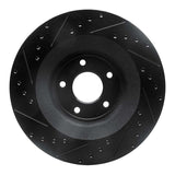 R1 Concepts 08-14 Chrysler 200 Front Right Drilled & Slotted Black Brake Rotor by R1 Concepts RNC-633-40025R